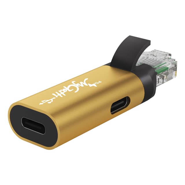 Mygatti USB C auf Ethernet Adapter mit 100W PD Schnittstelle, Typ-C Buchse auf RJ45 Stecker, 1 Gbit/s, Laden und Surfen 2 in 1, tragbarer Konverter, integrierter Smart-Chip
