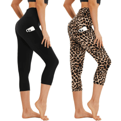 AMIYOYO Capri Leggings Damen mit Taschen 3/4 Sport Leggins
