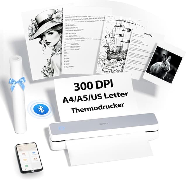 🔥 iDPRT MT610 Tragbarer Thermodrucker 300dpi Monochromer Reisedrucker für Hause, Lernen