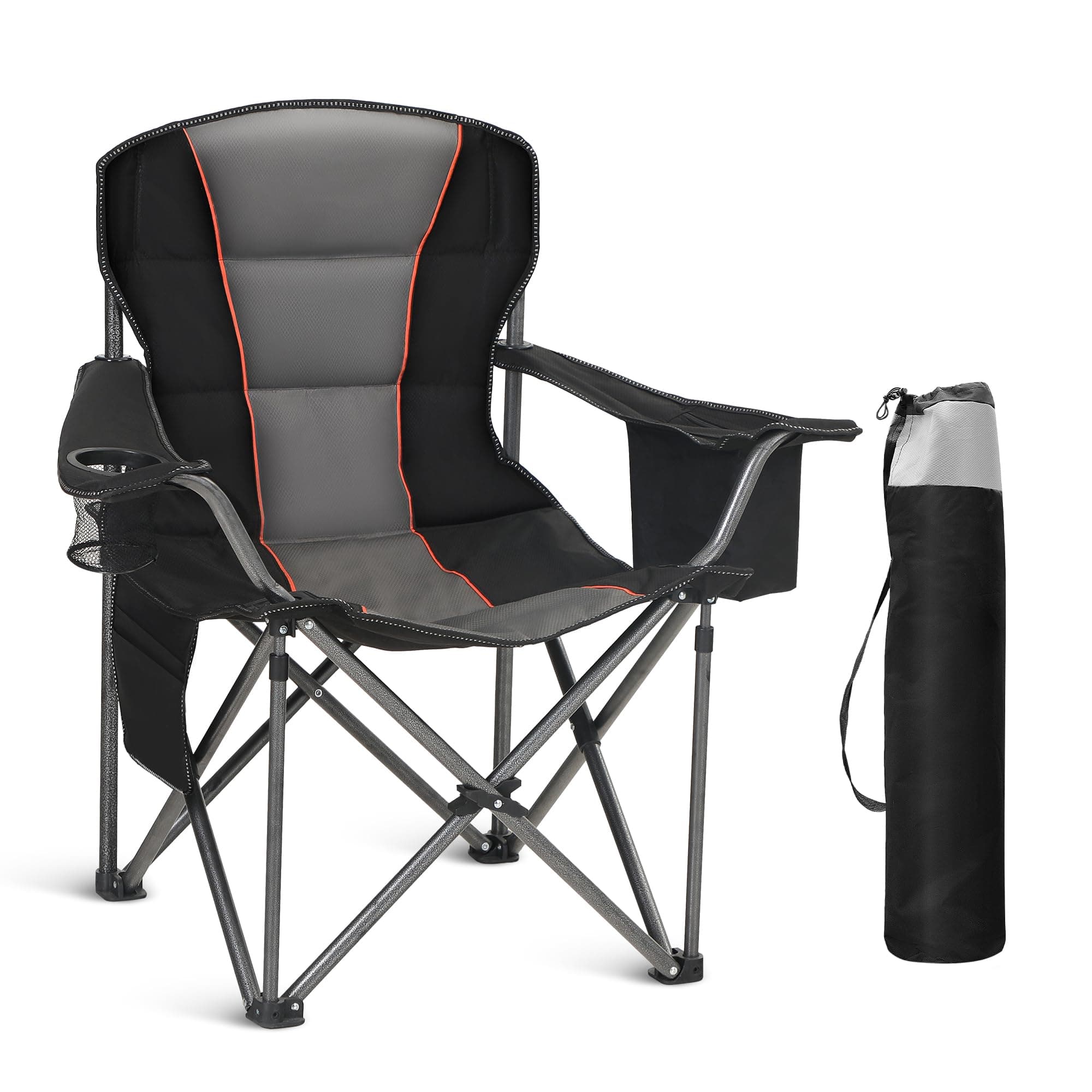 🏕️ Hochpunkt Sports Campingstuhl Faltbar 200kg Klappstuhl Gepolstert mit Getränkehaltern 🔝