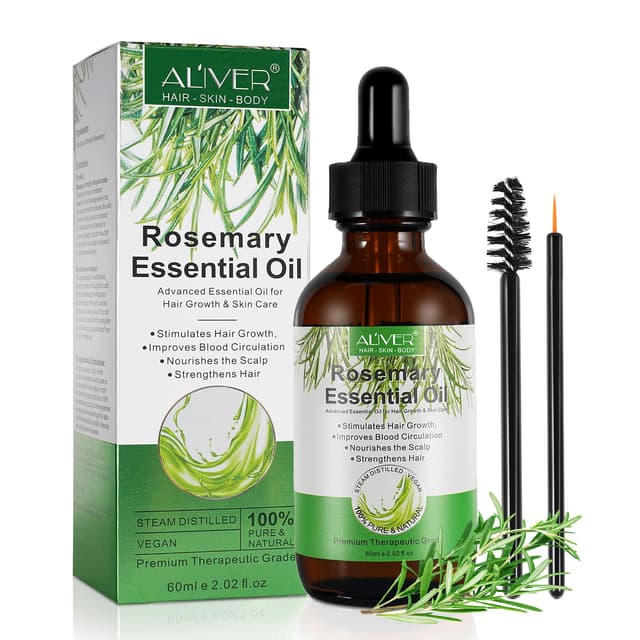 🌿 ALIVER Rosmarinöl für Haare und Kopfhaut 🌿 100% Naturreines Rosmarin Öl für Hautpflege, Aromatherapie, 60ml