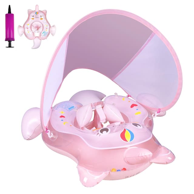 Schwimmring Baby Einhorn S - Aufblasbarer Baby-Schwimmkörper mit Sicherheitssitz 🦄🎀