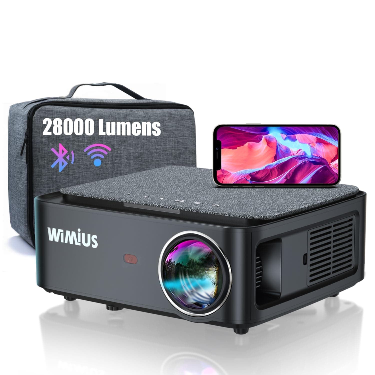 WiMiUS K1 Full HD 1080P 1200 ANSI Lumen Beamer 5G WiFi Bluetooth Heimkino 4K Unterstützung