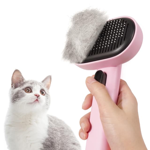 🐱 aumuca Katzenbürste mit Auslöseknopf - Perfekte Haustierbürste für glänzendes Fell und gesunde Haut 🌟