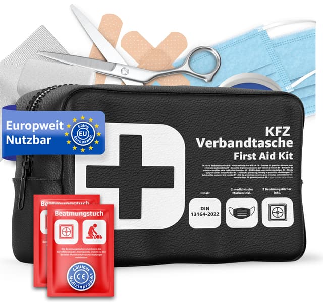 Verbandstasche Norm 2025 - KFZ mit Beatmungstücher 🚑🔧