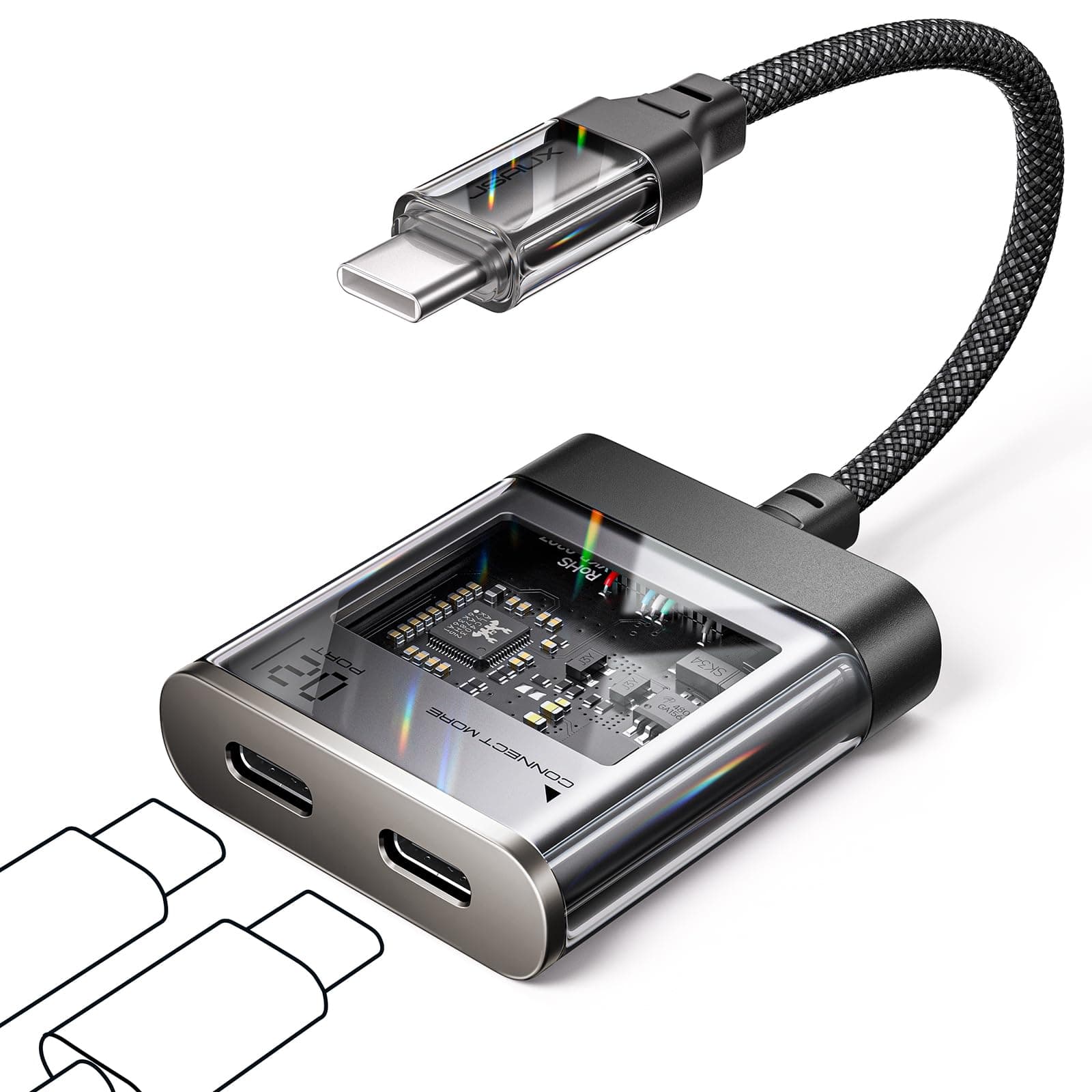 JSAUX USB C Splitter, 2 in 1 Typ C Kopfhörer und Ladegerät Adapter 🎧🔌