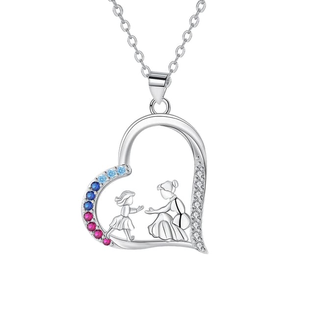 Arrebol Mutter und Tochter Kette Damen Sterling Silber 925 Mama Halskette Herz Anhänger | Deal 50% Rabatt