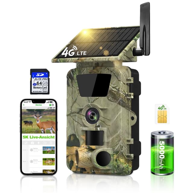 📸🌿 Lutranstra 2 Wildkamera 5K/60MP, 4G LTE mit Solar & Nachtsicht 🦌🌙