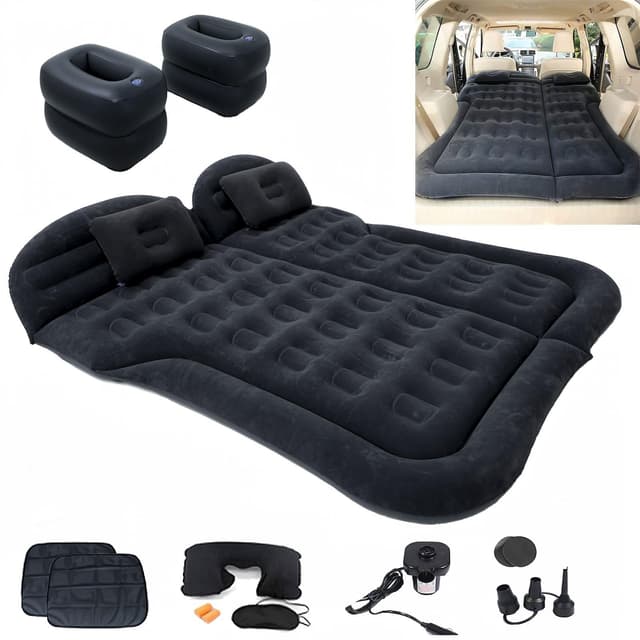 🚗 Icelus Auto Matratze SUV Luftmatratze mit Luftpumpe 175 * 130 * 15 cm Aufblasbare Camping Kombi Luftbett für Auto Rücksitz
