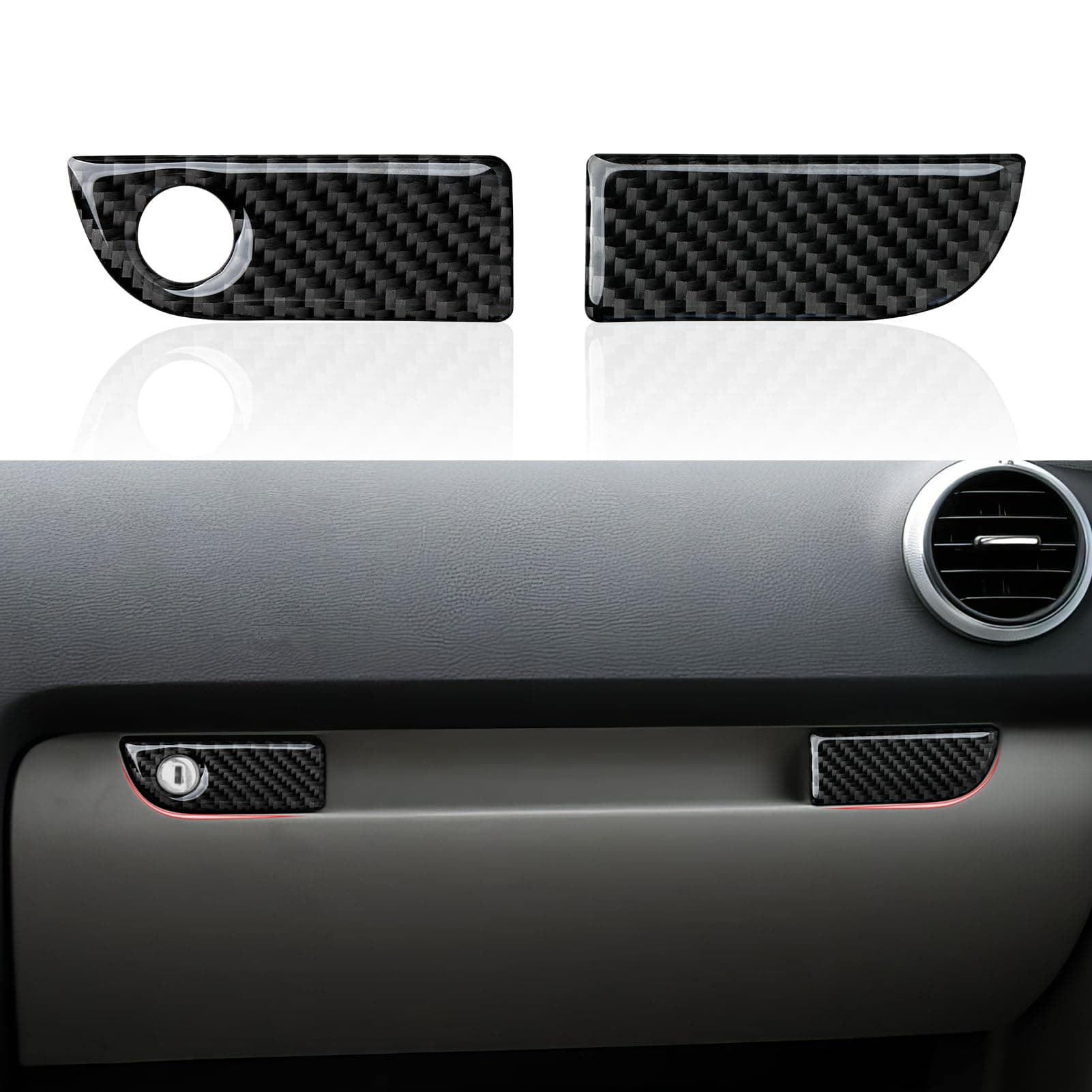 🚗 2PCS Auto Beifahrersitz Aufbewahrungsbox Panel Aufkleber Cover Kohlefaser Trim für Audi A3/S3/RS3 (2004-2012) - Interieur Zubehör 🍎
