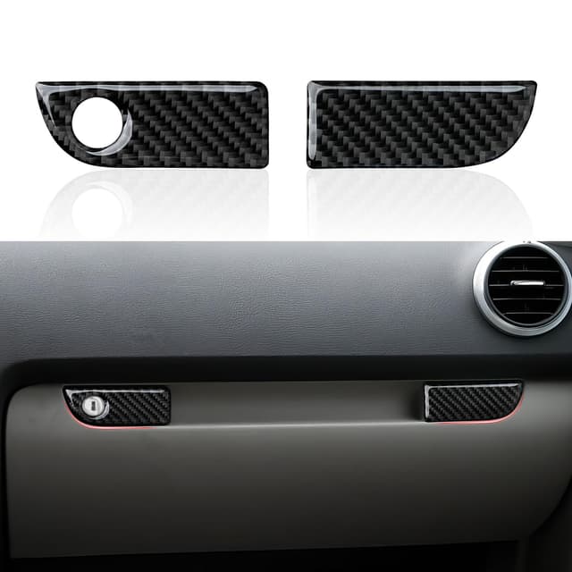 🚗 2PCS Auto Beifahrersitz Aufbewahrungsbox Panel Aufkleber Cover Kohlefaser Trim für Audi A3/S3/RS3 (2004-2012) - Interieur Zubehör 🍎
