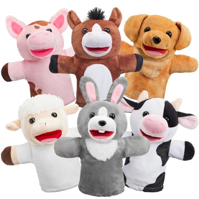 🎉 JOYIN 6 Stück Tier Handpuppen Spielzeug Set für Kinder