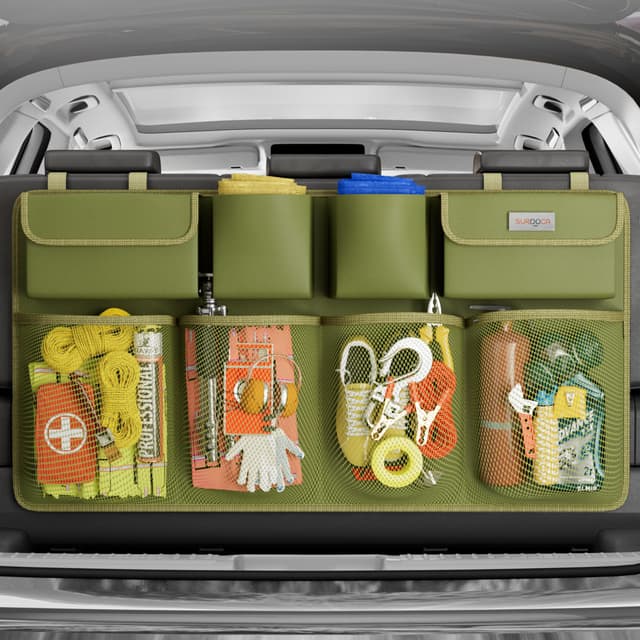 🚗 SURDOCA 3. Generation Kofferraum Organizer - Auto Aufbewahrung mit 8 Großen Taschen 🛍️