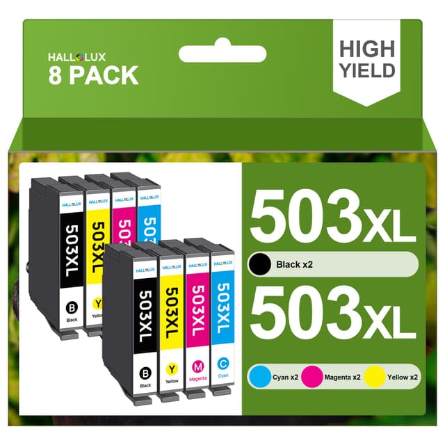 HALLOLUX 503 XL Multipack 503XL Druckerpatronen 503 Kompatibel für Epson XP-5200 Druckerpatronen für WF-2960 Patronen XP 5200 WF 2960 XP 5205 WF 2965 (8er-Pack) 🖨️