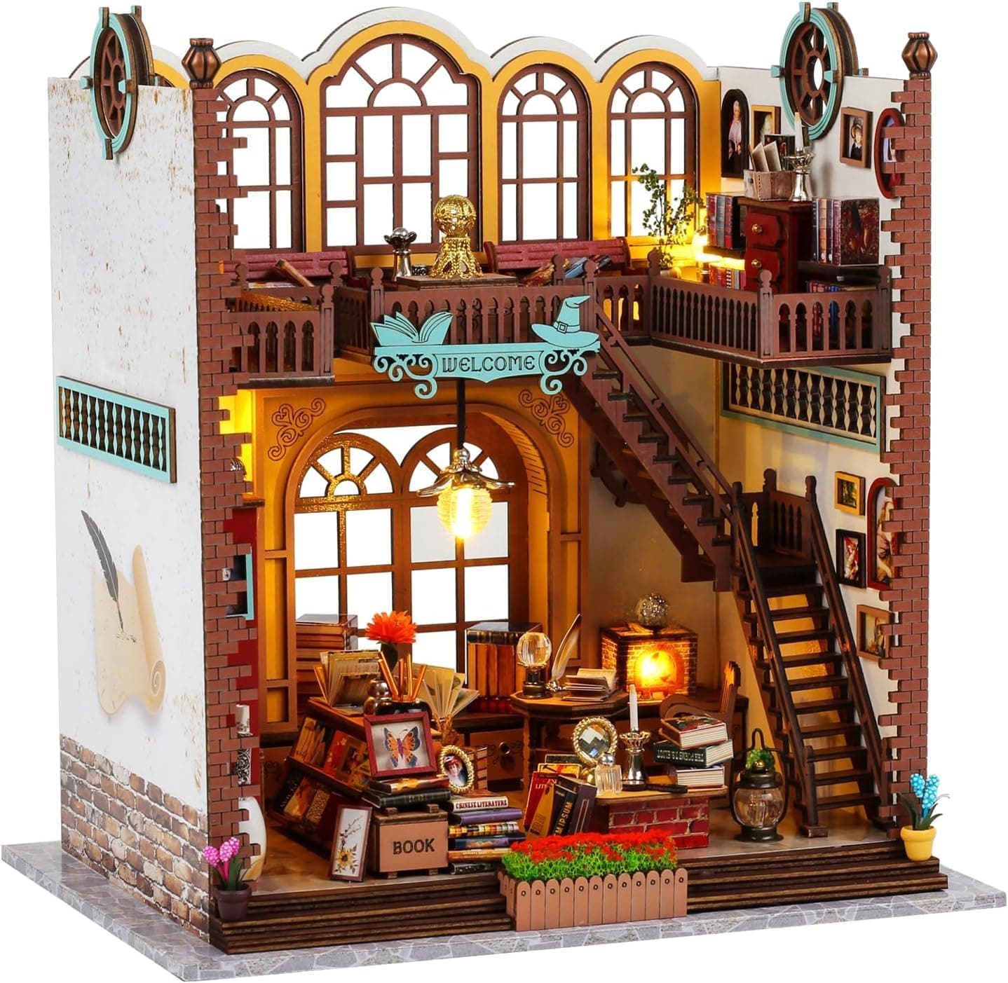 🏰📚 CRIOLPO DIY Tinyatur Puppenhaus Bausatz - Magisches Book Store Book Nook Kit 📚🏰