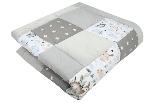 👶🌿 Medi Partners Krabbeldecke 100% Baumwolle 120x120cm Hirsch in Blättern 🦌