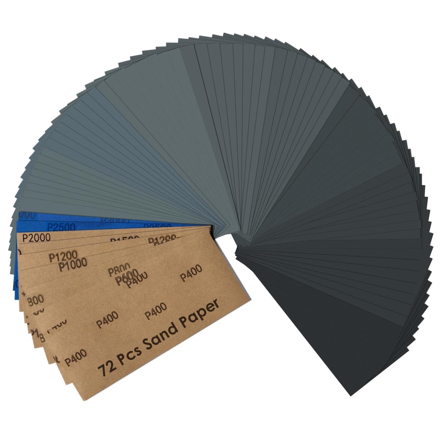 Hochwertiges Schleifpapier Set 🛠️ 72 Blätter Nass und Trocken Sandpapier 23 x 9 cm