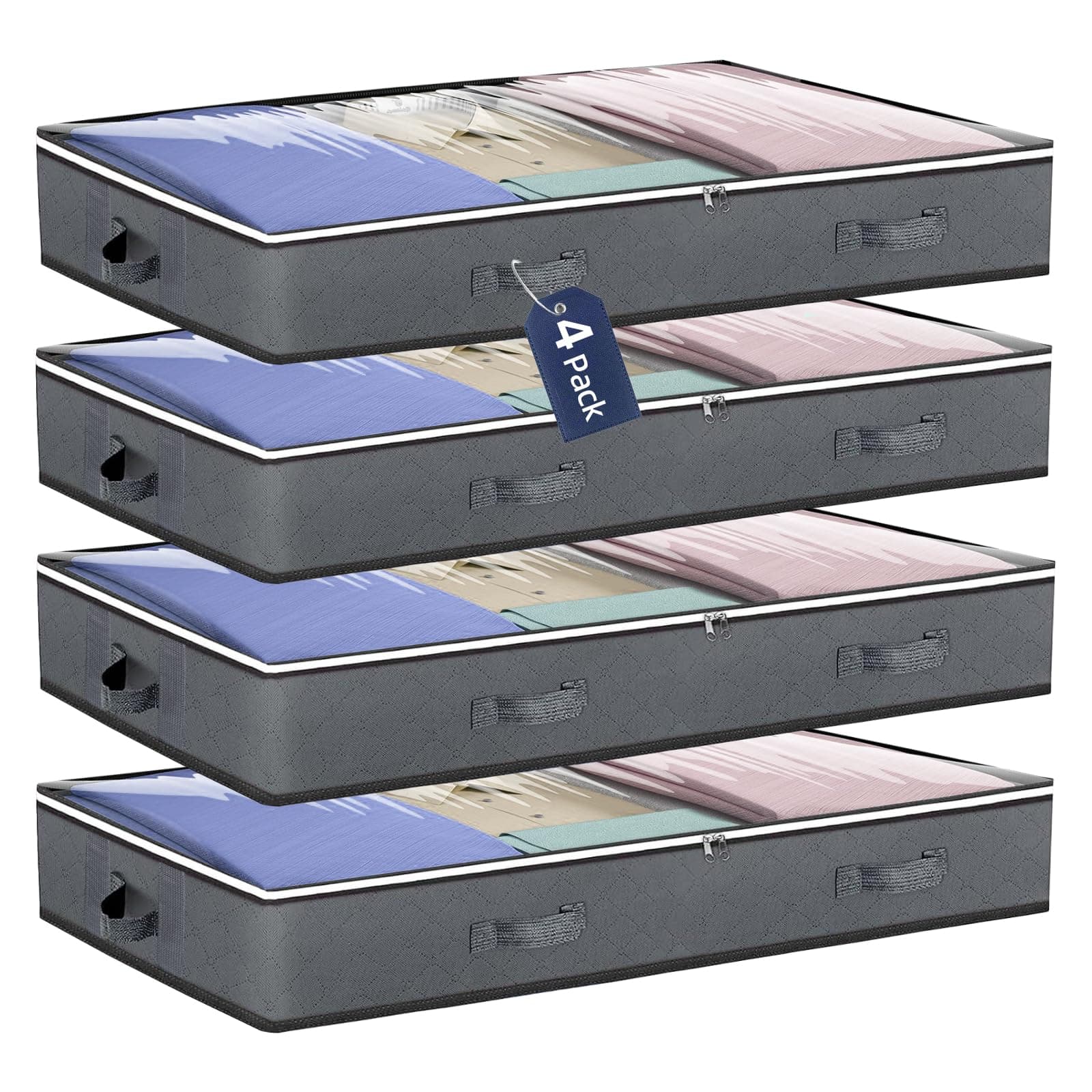 Angebot: Carehabi 4 Stück 75L Unterbettkommode mit Sichtdeckel in Grau 🛏️