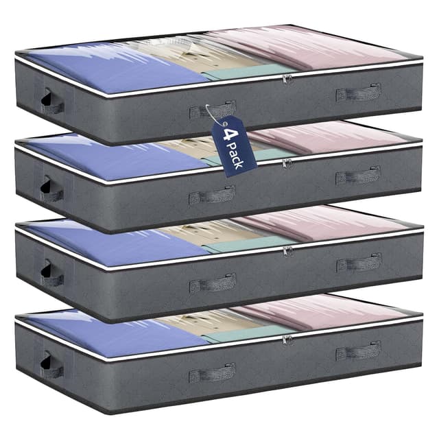 Angebot: Carehabi 4 Stück 75L Unterbettkommode mit Sichtdeckel in Grau 🛏️