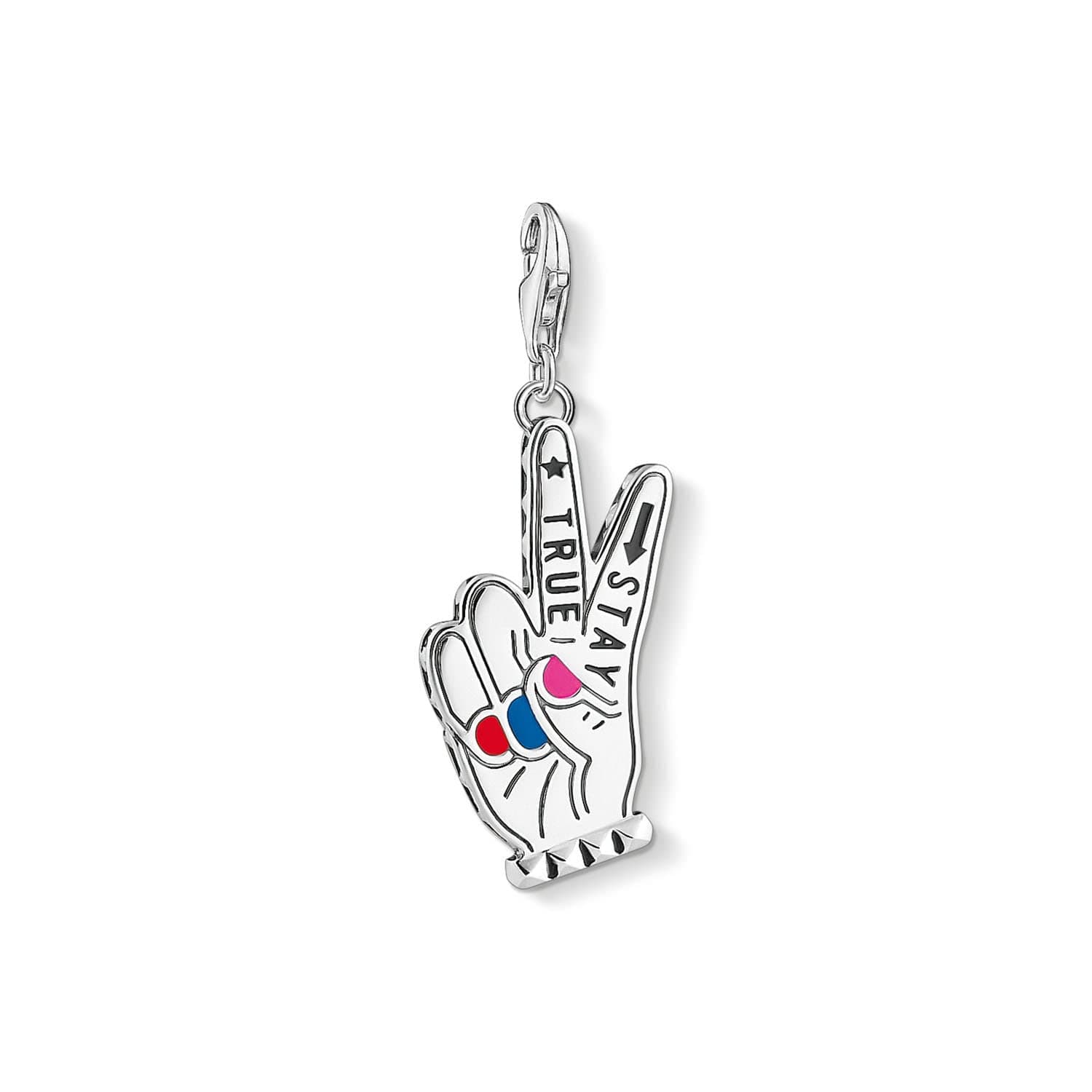 Thomas Sabo Damen Charm-Anhänger Stay True Charm Club 925 Sterling Silber