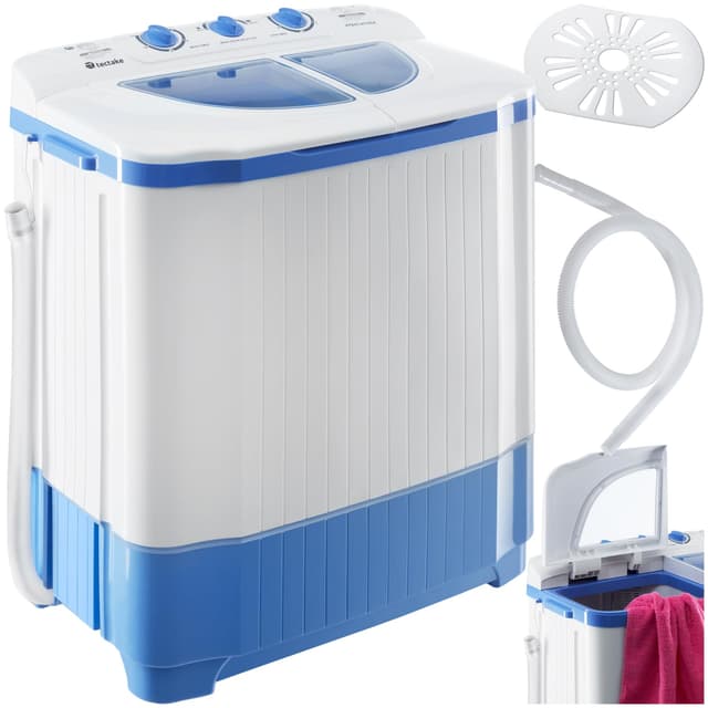 🌟 Tectake® Mini Waschmaschine + Wäscheschleuder Kombination 🌟