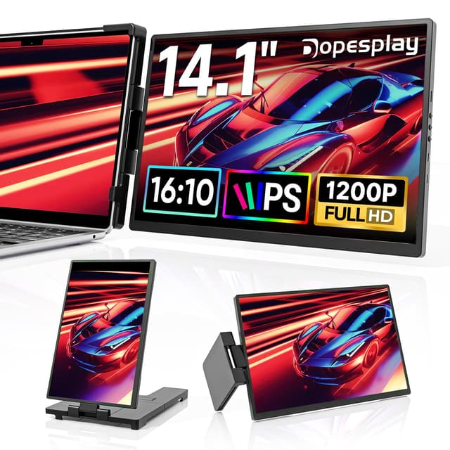 Dopesplay Laptop Monitor Erweiterung, 14 Zoll 1200P FHD Tragbarer Monitor 🌟