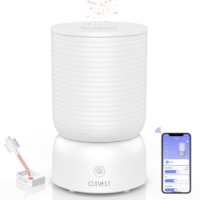 CLEVAST Luftbefeuchter, Top Fill 3L Cool Mist Quiet Ultraschall Humidifier