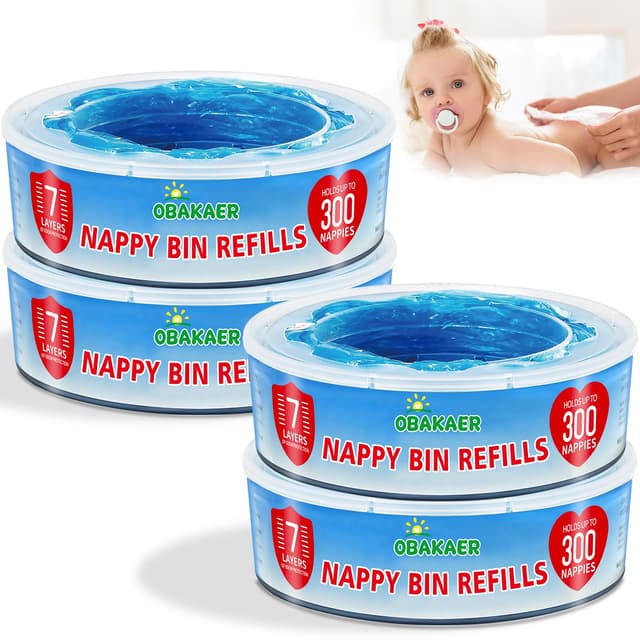 👶🍼 4er Pack Windelsack Nachfüllkassetten - Kompatibel mit Angelcare & Litter Locker II - Lavendelduft - Extra-dickes Design - Umweltfreundlich