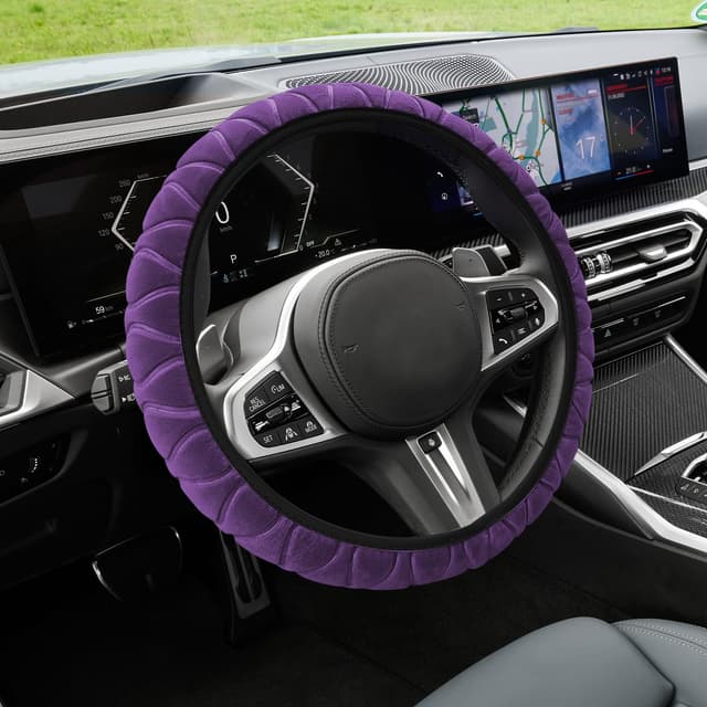 🚗 Deemars Leder Auto-Lenkradabdeckung mit Strasssteinen