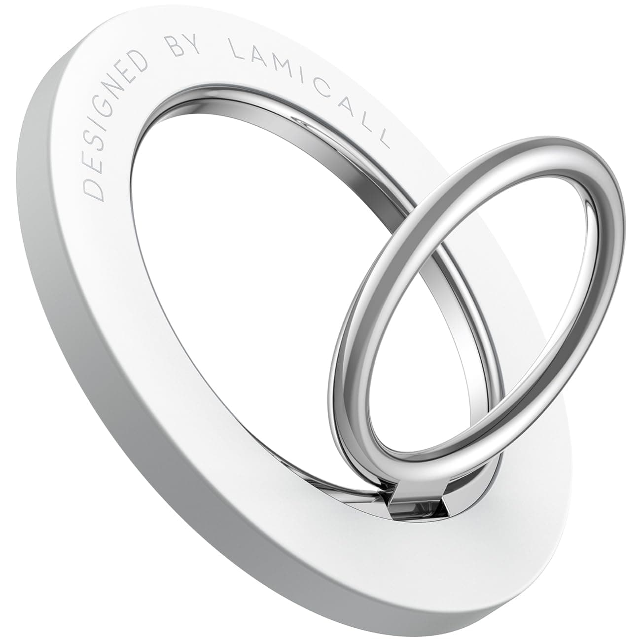 📱 Handy Ring Halterung Magnetisch für MagSafe - Lamicall 360° Drehung Handy Griff Halter Fingerhalter für iPhone 16/15/14 Pro Max Plus, 13/12 Pro Max Mini, Smartphone mit Metallring, Zubehör für MagSafe -Weiß