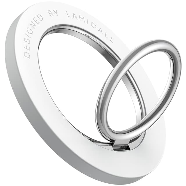 📱 Handy Ring Halterung Magnetisch für MagSafe - Lamicall 360° Drehung Handy Griff Halter Fingerhalter für iPhone 16/15/14 Pro Max Plus, 13/12 Pro Max Mini, Smartphone mit Metallring, Zubehör für MagSafe -Weiß