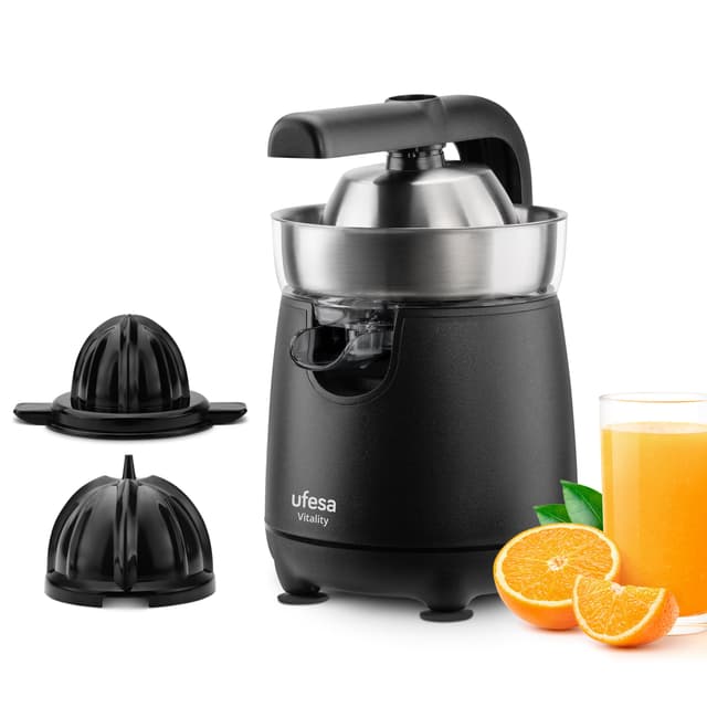 🍊🥤 Ufesa Vitality Elektrischer Zitruspressent 120W Schwarz Inox | Angebot
