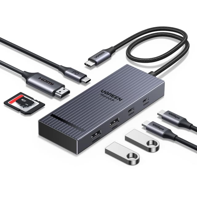 UGREEN Revodok Pro 10Gbps USB C Hub, USB C Adapter mit HDMI 4K@60Hz