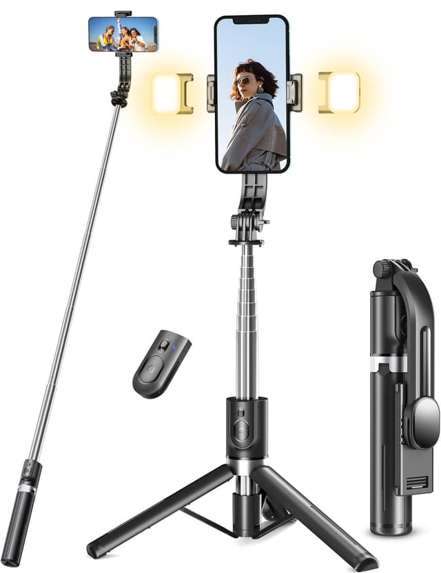 Selfie Stick Stativ mit 2 Fülllicht 😍📸