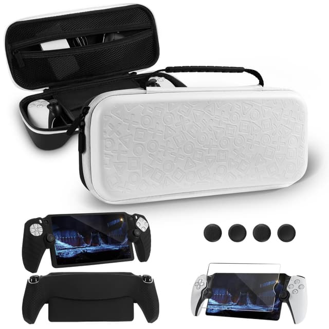 🎮 Zubehör für Playstation Portal Tasche 8 IN 1 SET - Schwarz & Weiß