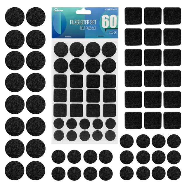 🌟 Mega-Angebot! Filzgleiter Selbstklebend - 60 Stück für Stühle und Möbel 🌟