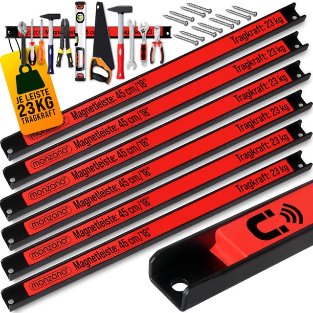 🔧 DEUBA® 6x Magnetleiste 45cm 23kg Tragkraft 🔩