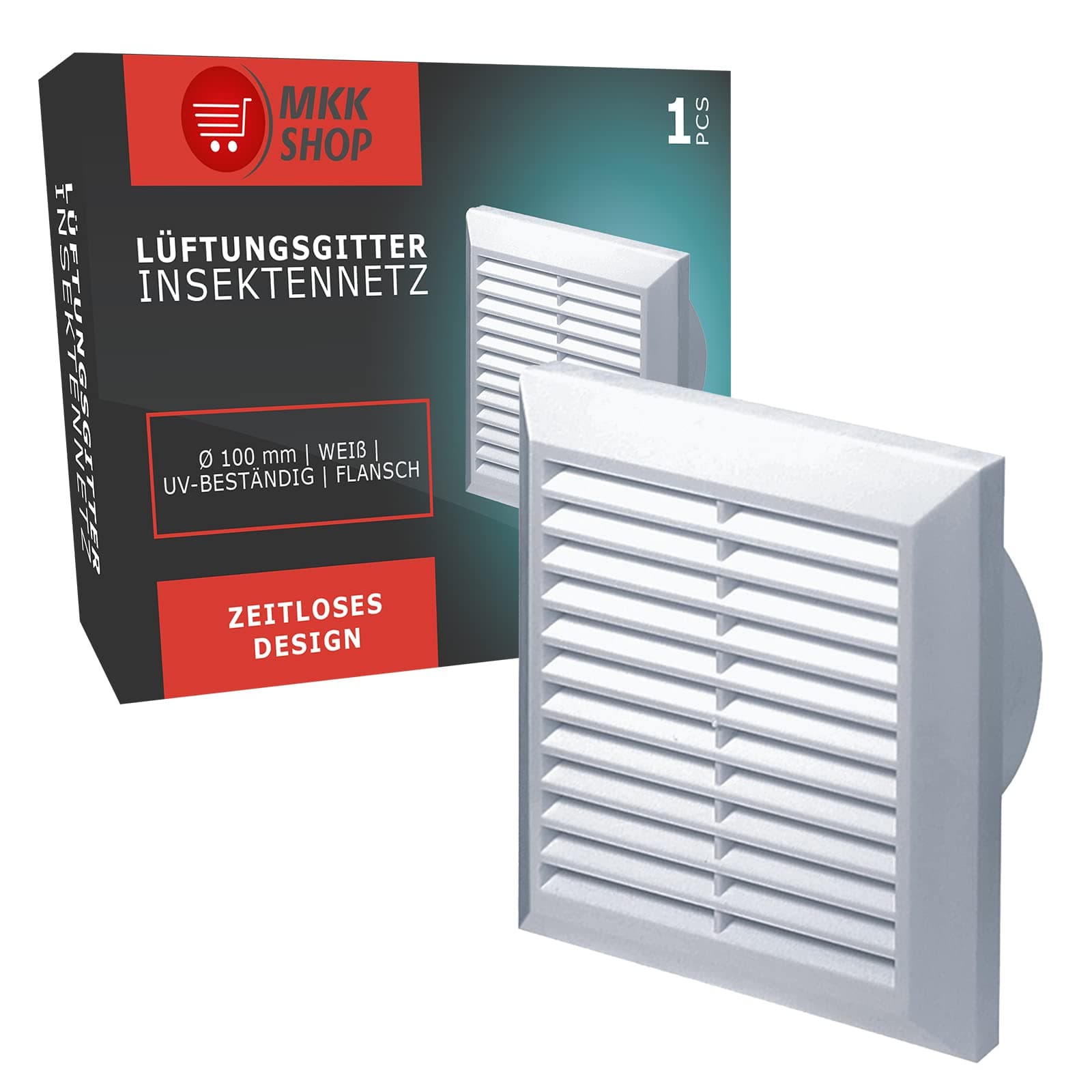 🌬️🔧 MKK Lüftungsgitter mit Flansch 150 mm weiß Kunststoff | UV & Witterungsbeständig 🌞