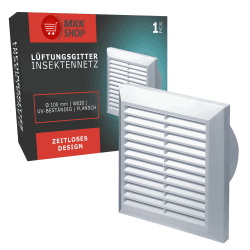 🌬️🔧 MKK Lüftungsgitter mit Flansch 150 mm weiß Kunststoff | UV & Witterungsbeständig 🌞 Angebot bei HelloDeals