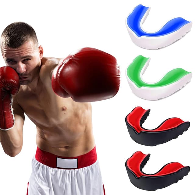 🥊🏉 4 Stück Sport Zahnschutz Set mit Aufbewahrungsbox 🥋🏒
