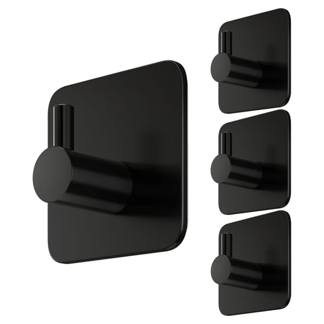 4smile Handtuchhalter ohne Bohren 4er Set Schwarz 🛁🌟