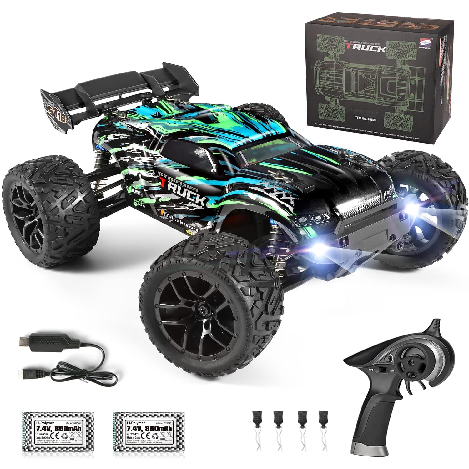 🚗 HAIBOXING Ferngesteuertes Auto 1:18 Proportional 4WD 36+ km/h Hobby Offroad Monster RC Truck 🚙
