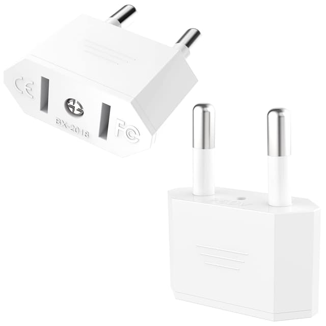 🔌🌍 VIEVRE Adapter USA Deutschland Stecker, 2 Stück Weiß - Hochwertige Reisesteckeradapter