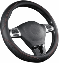 ROYWOO Lenkradabdeckung, Universal 15 Zoll (37-38 cm), Mikrofaserleder, rutschfest, geruchlos, Schwarz SIZE 3 🚗🔝 Angebot bei HelloDeals