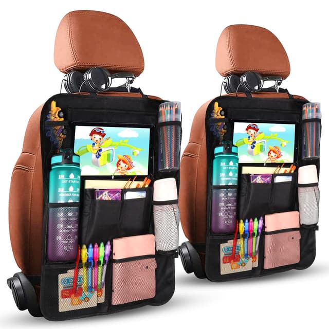 🚗 Diboniur Rückenlehnenschutz Auto Kinder - 2 Stück Auto Organizer Kinder 📱🚸