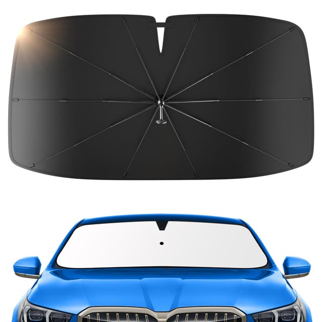 Sonnenschutz Auto Frontscheibe - 2025 Upgrade 360° Drehbar, Faltbar, UPF 50+ UV-Schutz & Wärmeisolierung