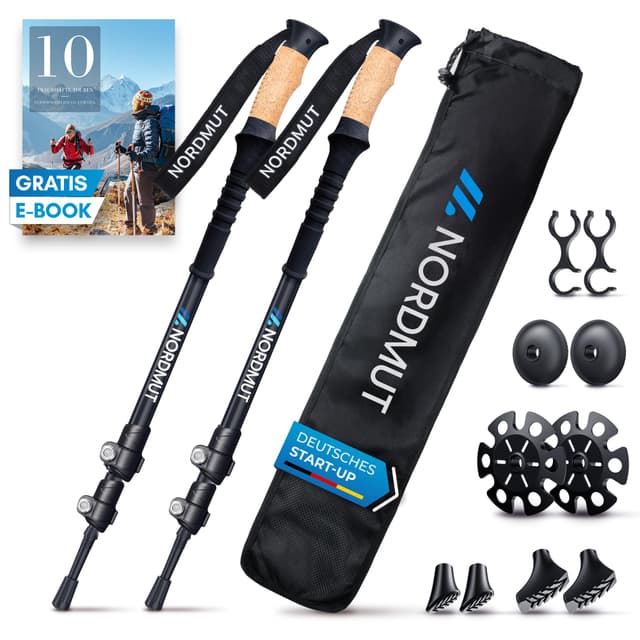 NORDMUT® Wanderstöcke Teleskop | Nordic Walking Stöcke Damen und Herren 🚶‍♂️🚶‍♀️