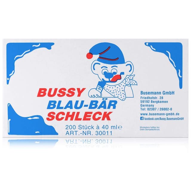 🍹🐻 Bussy Schleck Drinks Blau Bär Waldbeer blau 200er Pack 200 x 40ml 🌳 8000ml