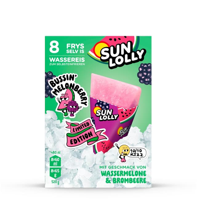 Angebot: Sun Lolly Wassereis Wassermelone & Brombeere 8 Stk 🍉🍇