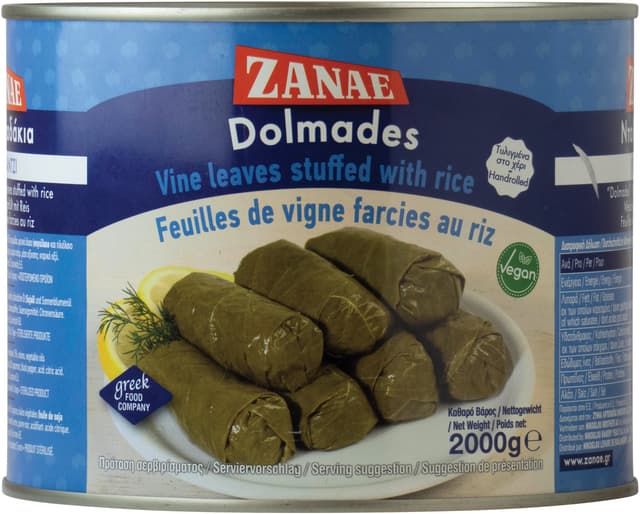🍇🍚 Zanae Weinblätter mit Reis, in Öl, 1er Pack (1 x 2 kg Packung) 🍚🍇